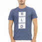 Blue Cotton Men T-Shirt