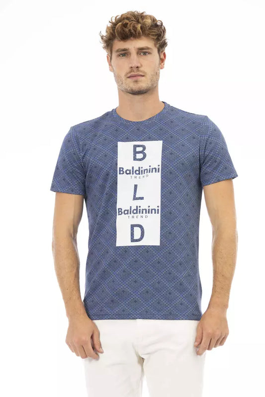 Blue Cotton Men's T-Shirt