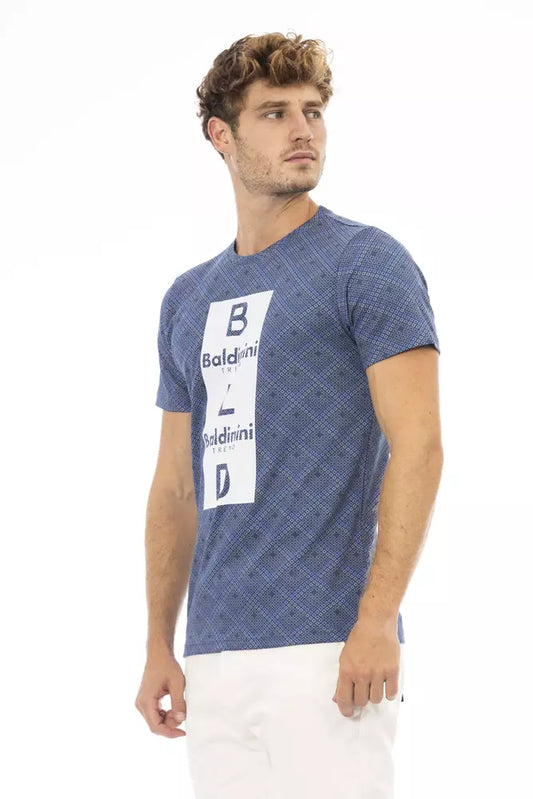 Blue Cotton Men's T-Shirt