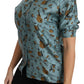 Elegant Multicolor Silk Blouse with Collar