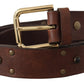 Elegant Leather Belt with Metal Buckle