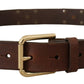 Elegant Leather Belt with Metal Buckle