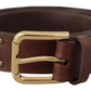 Elegant Leather Belt with Metal Buckle