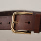 Elegant Leather Belt with Metal Buckle