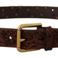 Elegant Leather Belt with Engraved Buckle