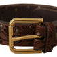 Elegant Leather Belt with Engraved Buckle