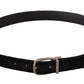 Elegant Black Velvet Engraved Buckle Belt