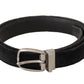 Elegant Velvet Designer Belt with Logo Engraved Buckle