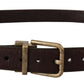 Elegant Leather Belt with Engraved Buckle