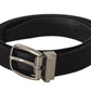 Elegant Silk Leather Belt with Logo Buckle