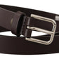 Elegant Leather Belt With Logo Buckle