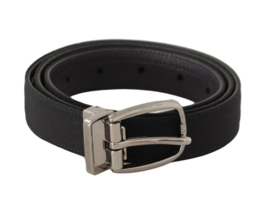 Elegant Black Leather Designer Belt