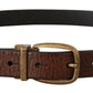 Elegant Leather Belt with Metal Buckle