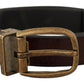 Elegant Leather Belt with Metal Buckle