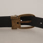 Elegant Leather Belt with Metal Buckle