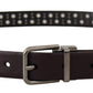 Elegant Dark Purple Leather Belt