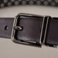 Elegant Dark Purple Leather Belt