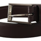 Elegant Dark Brown Leather Belt