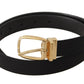 Elegant Black Leather Belt