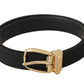 Elegant Black Leather Belt