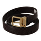 Elegant Leather Belt with Metal Buckle