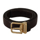 Elegant Leather Belt with Metal Buckle