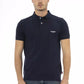 Blue Cotton Men Polo