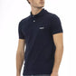 Blue Cotton Men Polo