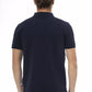 Blue Cotton Men Polo