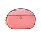 Jet Set Glam Tea Rose Leather Oval Crossbody Handbag Purse