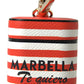 Orange Stripe Dauphine Leather Logo Strap Airpod Case