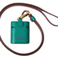 Green Maroon Calf Leather Logo Print Strap Airpods Case