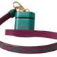 Green Maroon Calf Leather Logo Print Strap Airpods Case