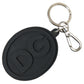 Elegant Black Rubber and Brass Keychain