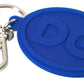 Chic Brass and Rubber Logo Keychain