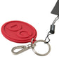 Chic Red Rubber and Brass Designer Keychain