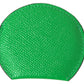 Green Calfskin Leather Round Logo Hand Mirror Holder