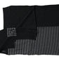 Black Gray Stripe Wool Neck Wrap Shawl Scarf