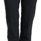 Black Wool High Waist Tapered Pants