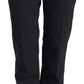 Black Wool High Waist Tapered Pants