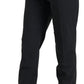 Black Wool High Waist Tapered Pants