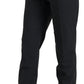 Black Wool High Waist Tapered Pants