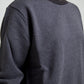 Dark Gray Cotton Crew Neck Pullover Sweater