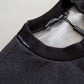 Dark Gray Cotton Crew Neck Pullover Sweater
