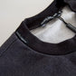 Dark Gray Cotton Crew Neck Pullover Sweater