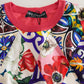 Multicolor Majolica Floral Crew Neck Tank Top
