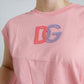 Pink Cotton DG Logo Crew Neck Tank T-shirt