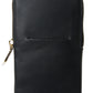 Black Leather Men Purse Double Belt Strap Bracelet Bag