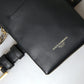 Black Leather Men Purse Double Belt Strap Bracelet Bag