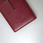 Elegant Red Leather Cardholder with Lanyard